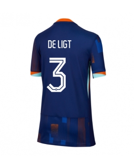 Paesi Bassi Matthijs de Ligt #3 Maglia Gara Trasferta Repliche Europei 2024 Donna